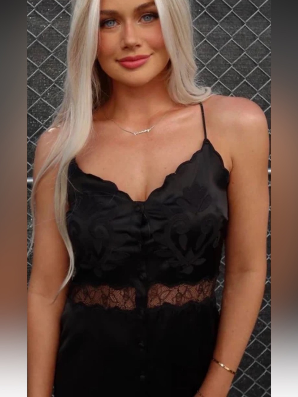 Zara limited edition Black lace slip dress with embroidered trim. xs - Picture 13 of 14
